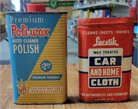 2X BID - POLI-WAX AND LAS-STIK TIN CANS