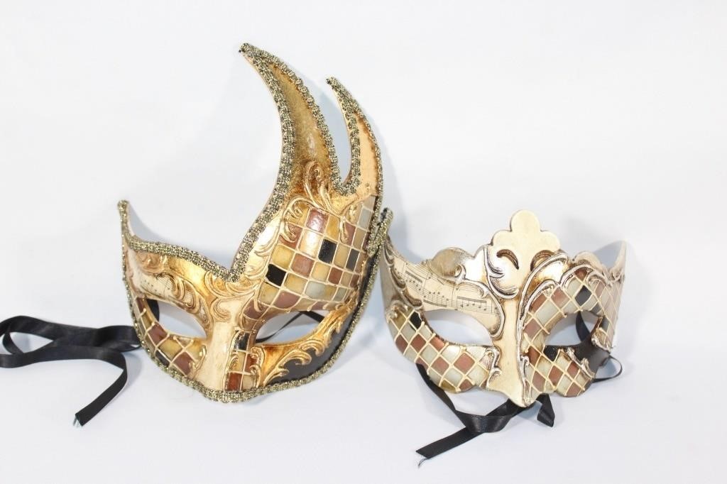 Pair - Made in Italy Venetian Masks -