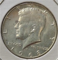 Silver uncirculated 1968 d. Kennedy half dollar