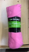 Pink Cozy Fleece Throw 50x60