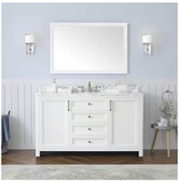 46 in. Framed Bathroom Vanity Mirror in White