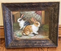 Rabbits Oil Painting