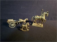 3 PCS BRASS HORSES