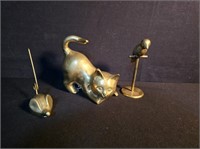 3PCS BRASS ANIMAL LOT