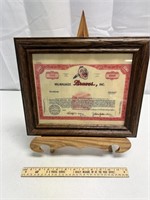 Milwaukee Braves Proof Print of Stock Certificate