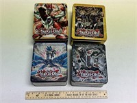 Lot Of 4 Tins of Yu-Gi-Oh Cards
