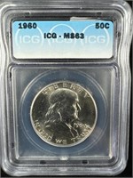 1960 Silver Franklin Half-Dollar MS63