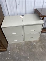 2 Metal 2-Drawer File Cabinets