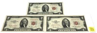 x3- $2 United States notes, series of 1953 -x3