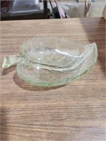 Vintage leaf glass bowl.