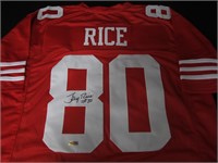 49ERS JERRY RICE SIGNED JERSEY HERITAGE COA