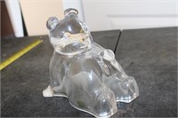Glass bear bank