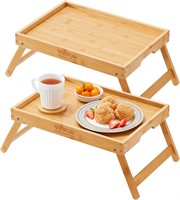 VEVOR 2-Pack Bed Tray Table with Foldable Legs