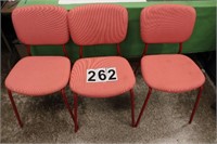 3 Red Ikea Chairs