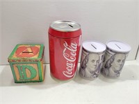 (4) Assorted Coin Banks