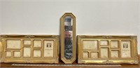 (3) gold Gilded picture frames and mirror