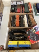 3 BOXES OF TRAIN CARS