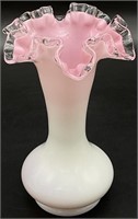 Fenton Cased Glass 8in Vase