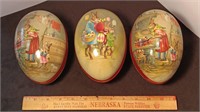 (3) 6” Papier Mache Easter Eggs.  Made In Germany.