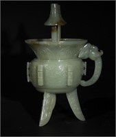 Chinese Jade Jue Cup, 19th C#