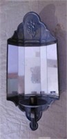 Decorator mirrored candlestick wall sconce, 17"