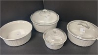 French white Corning Ware dishes