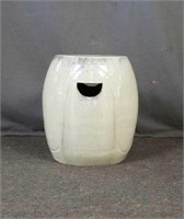 Ceramic garden stool, rustic white 18" tall x 15"