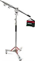 Heavy Duty Light Stand with Casters and Boom Arm