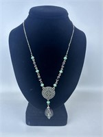 Avon Necklace with Black & Teal Beads
