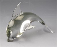 Lot # 3786 - Signed Murano glass figural dolphin