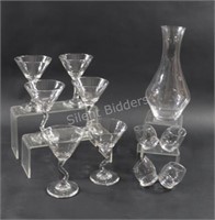 Ridel Fine Glass Decanter Set & Martini Glasses