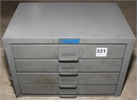 4 drawer parts cabinet with lot of fasteners and