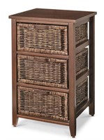 FOR LIVING WOOD & WICKER 3-DRAWER STORAGE CHEST