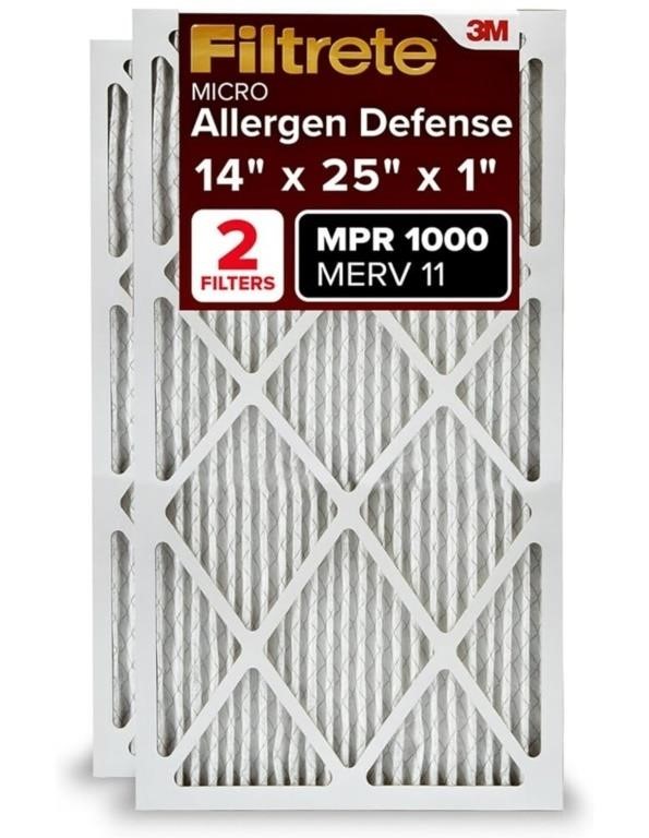 Filtrete 14x25x1 AC Furnace Air Filter, MERV 11,