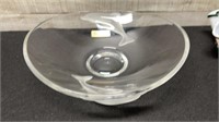 Nachtmann Signed Crystal Dolphin Bowl 12" Diameter