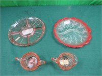 Pink Depression Glass  4 Pieces