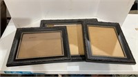 5 matching wall frames 2 with no glass, 1 no glass