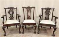 CHIPPENDALE STYLE CHAIRS (3)
