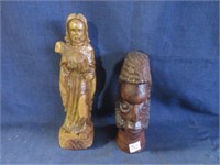 wooden carvings .