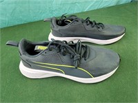 Puma sneakers size 8.5 mens gray ,white and neon