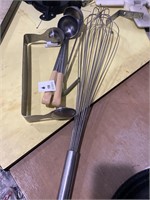 misc lot XL whisk with ladles