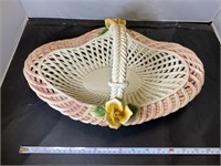 14" Porcelain on Steel Decorative Basket