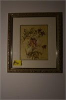 494: 3 flower pictures in frames 8x10 18x9