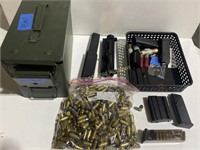 Ammo Case Full of 45 ACP Ammo & Gun Parts