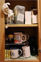 Coffee Mugs Tea & Spice Bags in Kitchen Cabinet