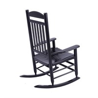 Hampton Bay Black Wood Outdoor Rocking Chair