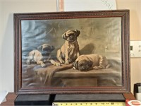 antique print pug puppies for sale 22 x15