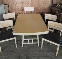 Vintage Dining Table with 5 Chairs