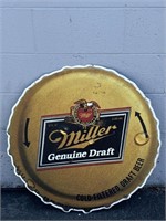 Vintage Miller Beer Metal Decor 30"