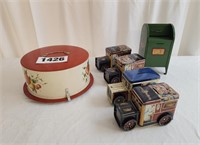 Desco Cake Carrier, Tin Containers, Mail Box Bank